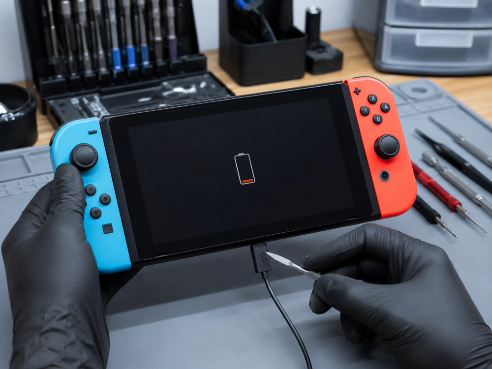 Reparación de Nintendo Switch que no carga - Micro Computer